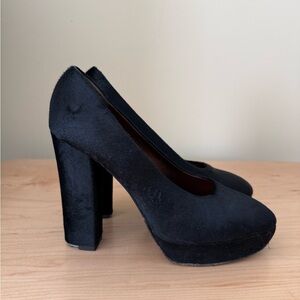 Calvin Klein Black Pony Hair Elegant Heels